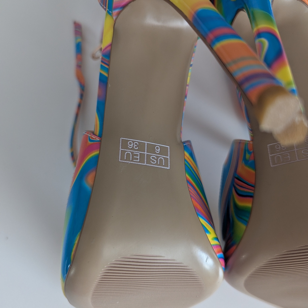 Colorful Strappy Heels by Romy - Picture 6 of 7